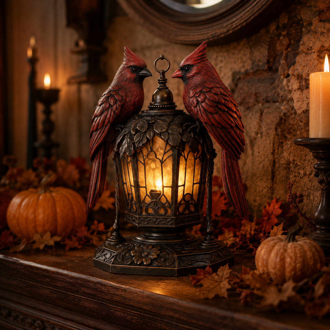 💟Mysterious Glow - Gothic Raven & Cardinal Night Lamp🐦⬛🔥