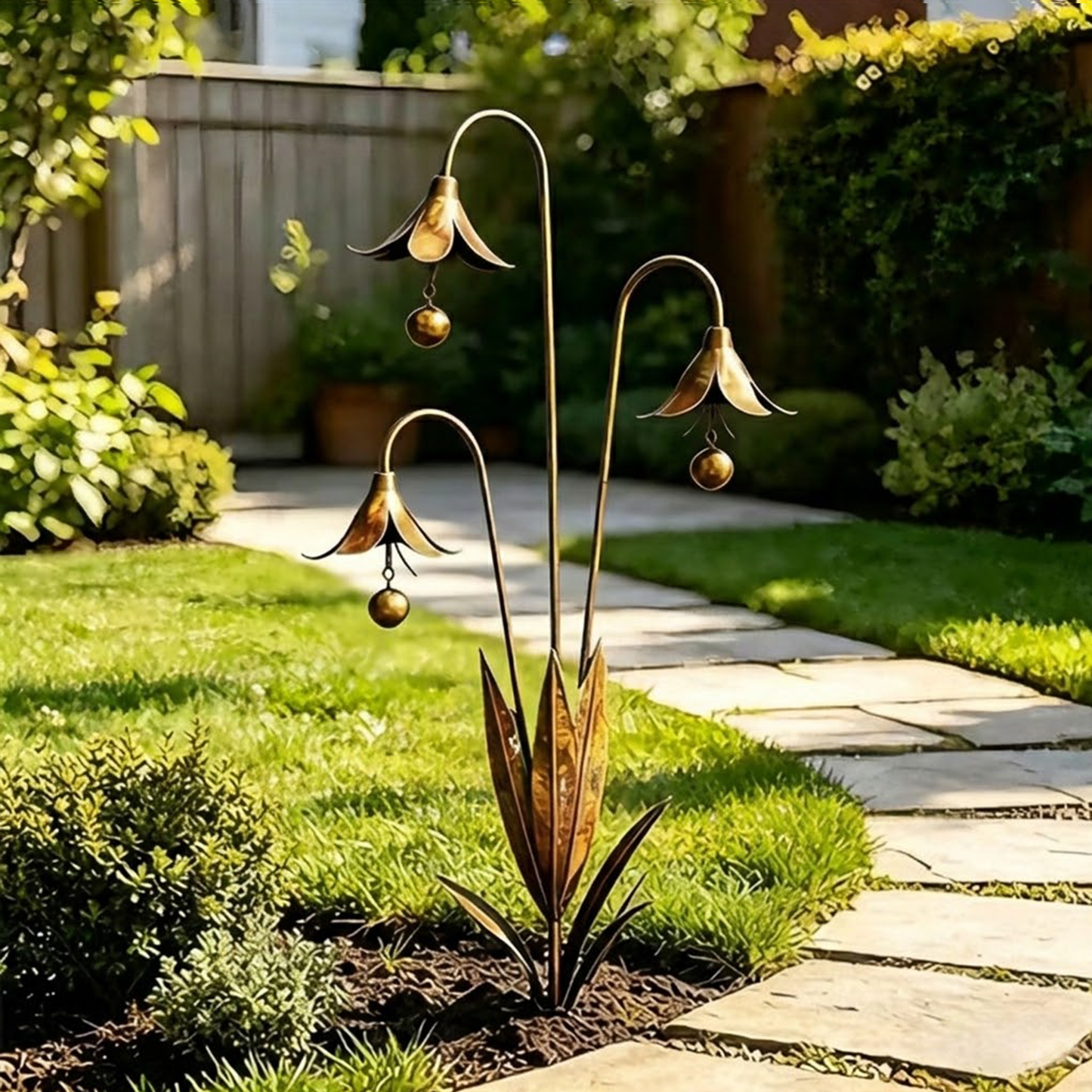Copper Calla Lily Garden Chime Set β Peaceful Outdoor Decor for Flower Lovers πΏπ