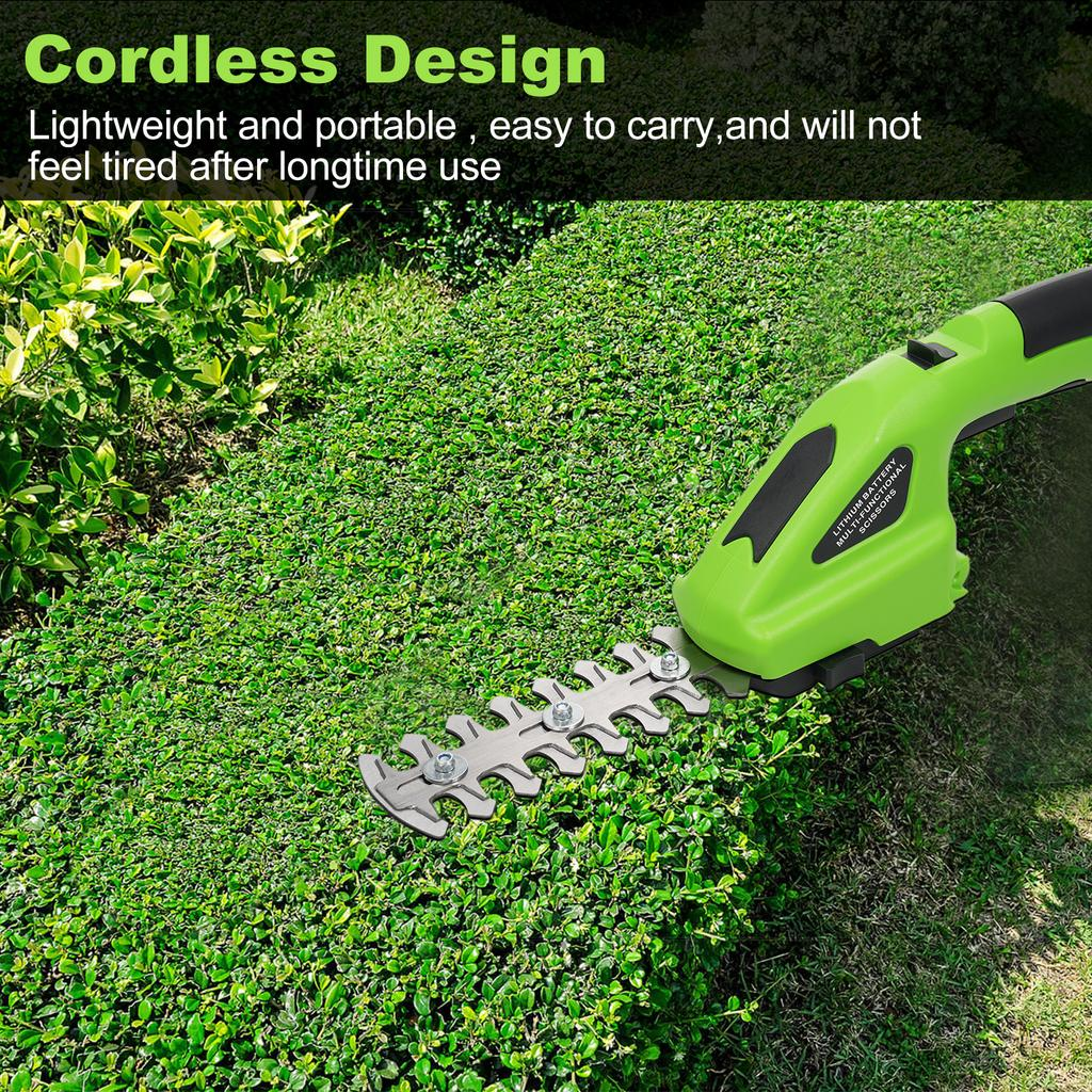 ✂️ Compact One-Hand 2-in-1 Cordless Hedge Trimmer | Up To 60 Mins Long Runtime For Yard Work 🌿