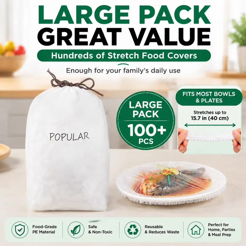 š„Special Offerš„Disposable Elastic Stretch Food Covers 100PCS | Quick Food Storage for Bowls & Plates
