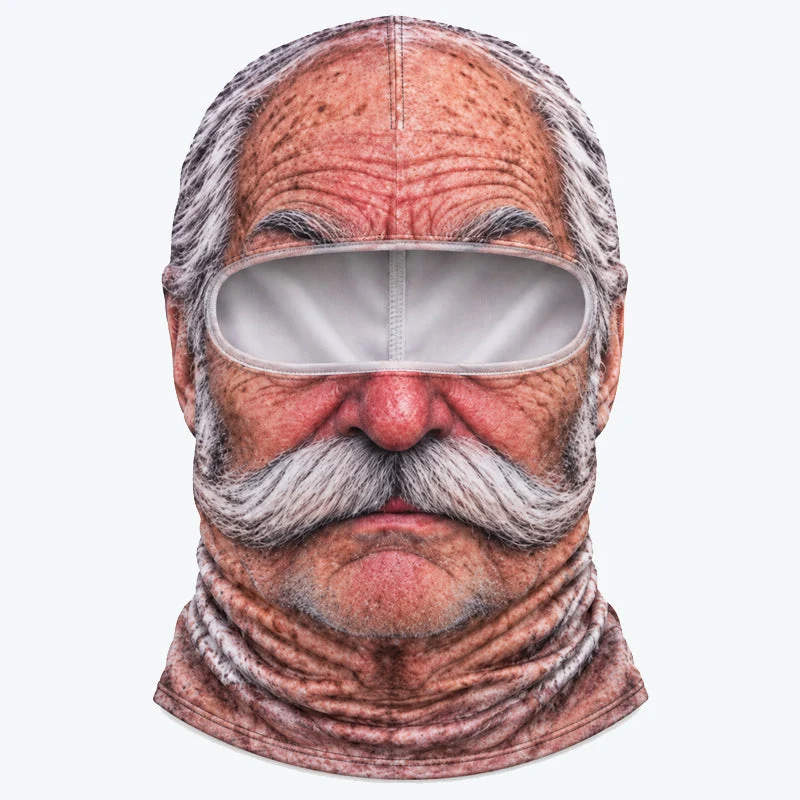 🤣 Funny Old Man Face Mask – Realistic 3D Balaclava