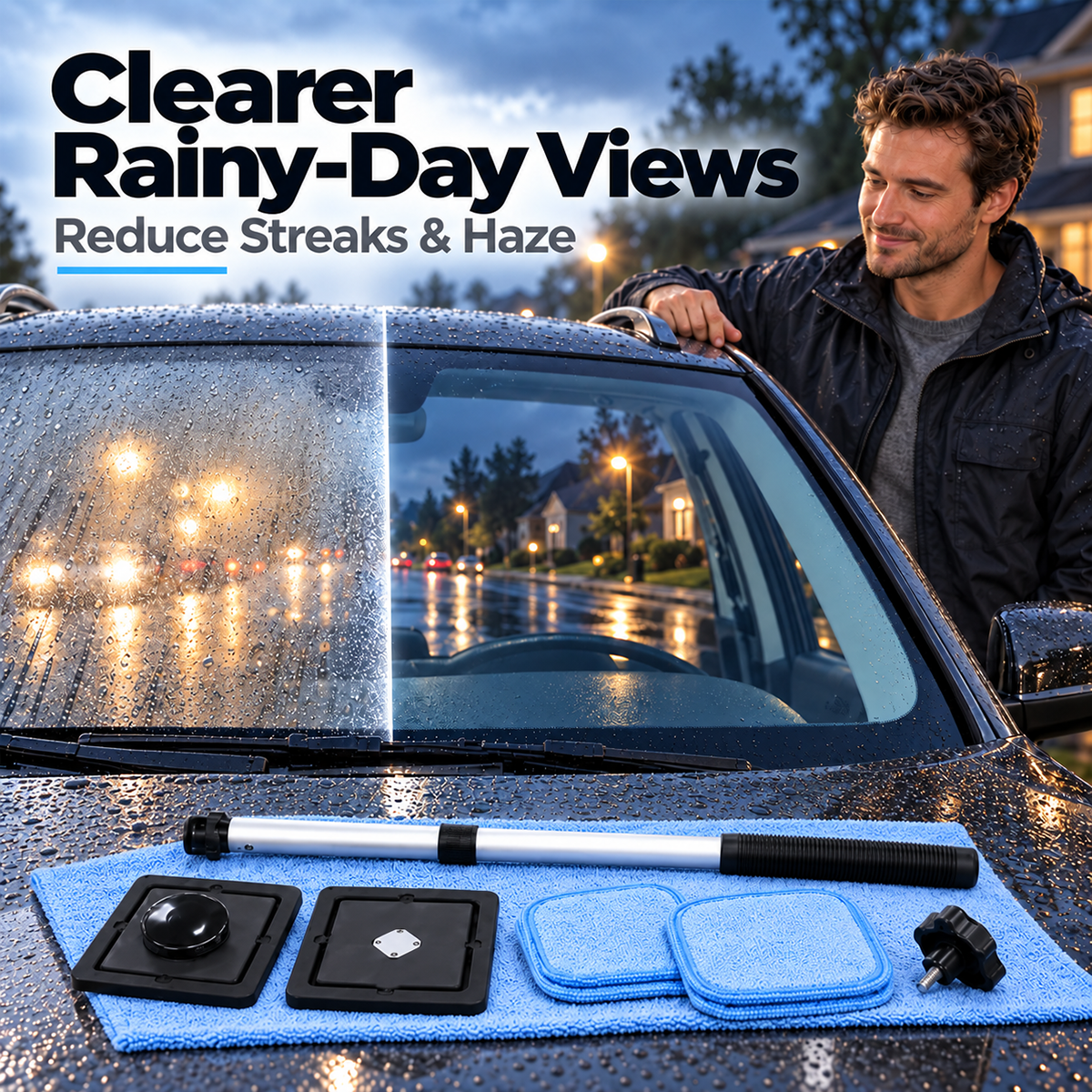 🚗✨ Magnetic Windshield Cleaner – Effortless Streak-Free Glass