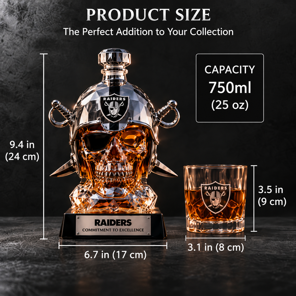 π Skull Helmet Decanter - Sculpted Glassware & Home Bar Display π