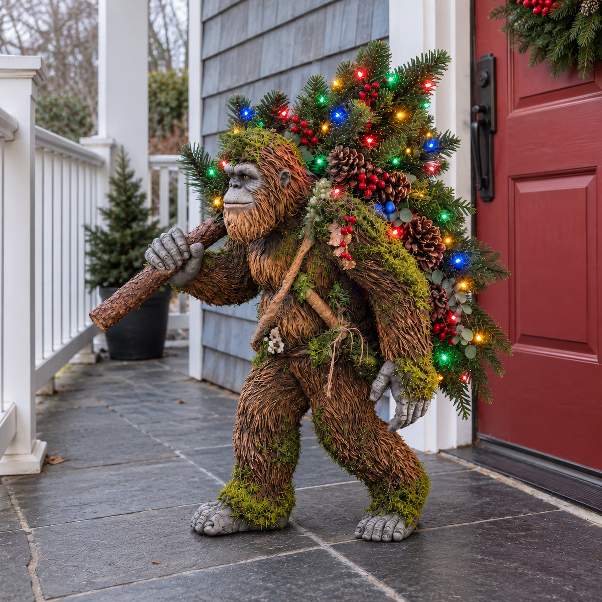 π Woodland Sasquatch β Lighted Christmas Porch Decor