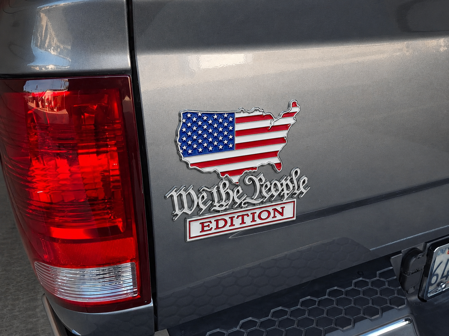 🇺🇸 We The People Patriot Flag Car Emblem | Premium Metal Badge