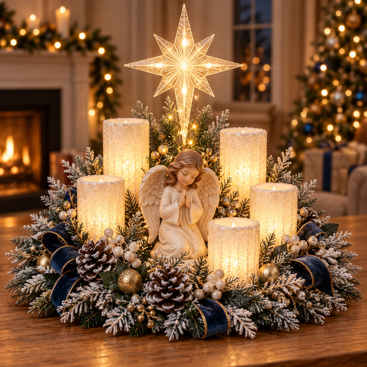 ๐ Lighted Christmas Centerpiece with Warm Flameless Candle Glow โ 5 Festive De