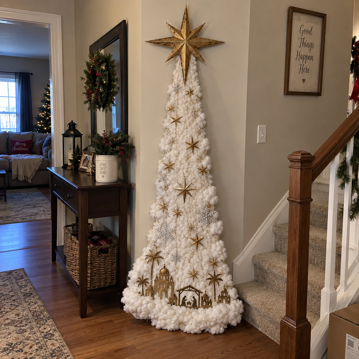🎄48% OFF|Christmas Magic Trail Wall Light – Layered Lighted Christmas Scene✨
