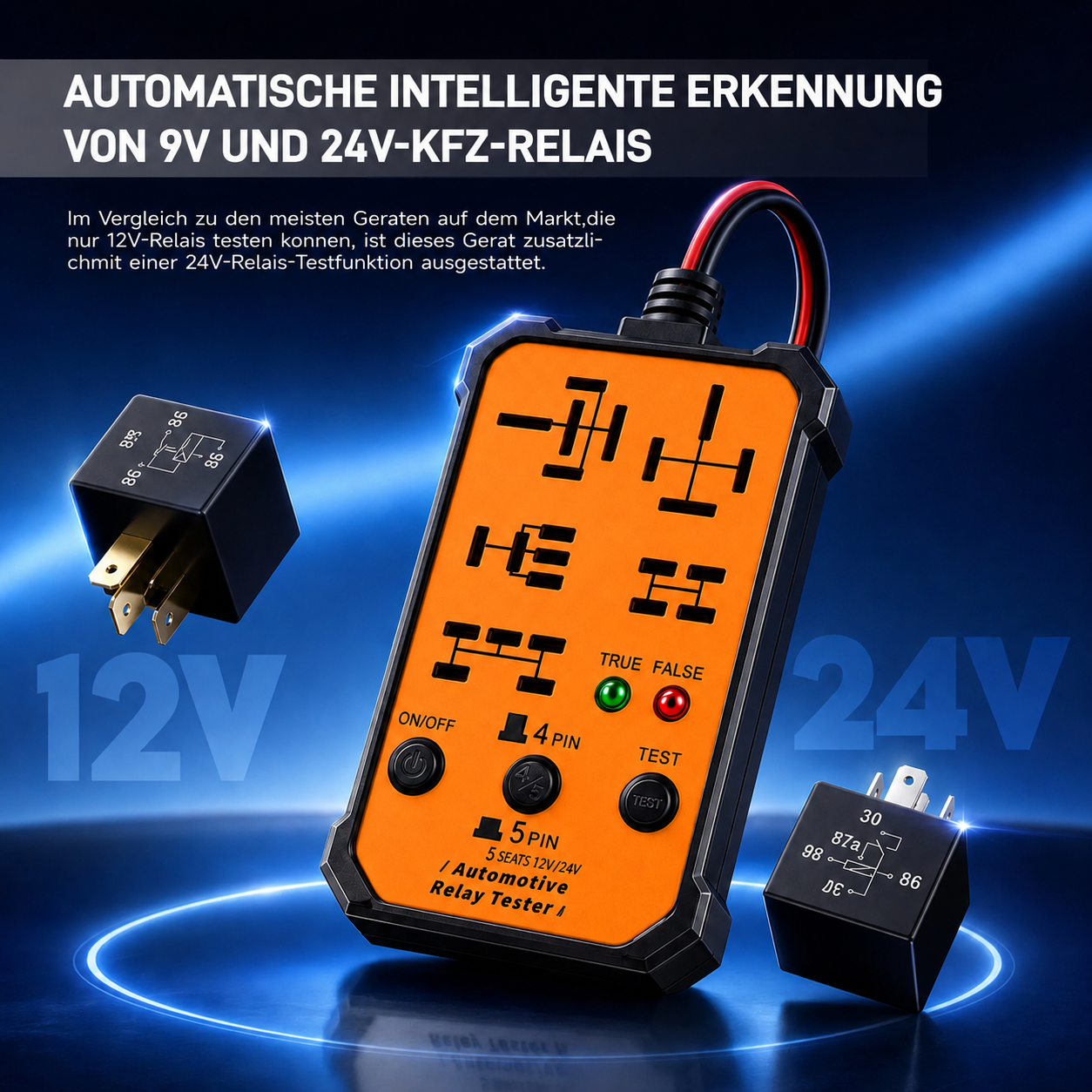 š„2026 New upgrade 12V/24V Universal Relay Tester | Professional 5-Pin Auto Diagnostic Tool