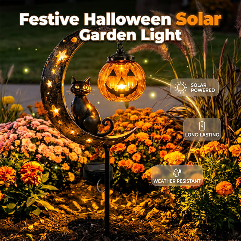 💝Deserve All The Prize🐈⬛ Solar Black Cat Garden Stake Light 🎃 Create a Magical Halloween Night