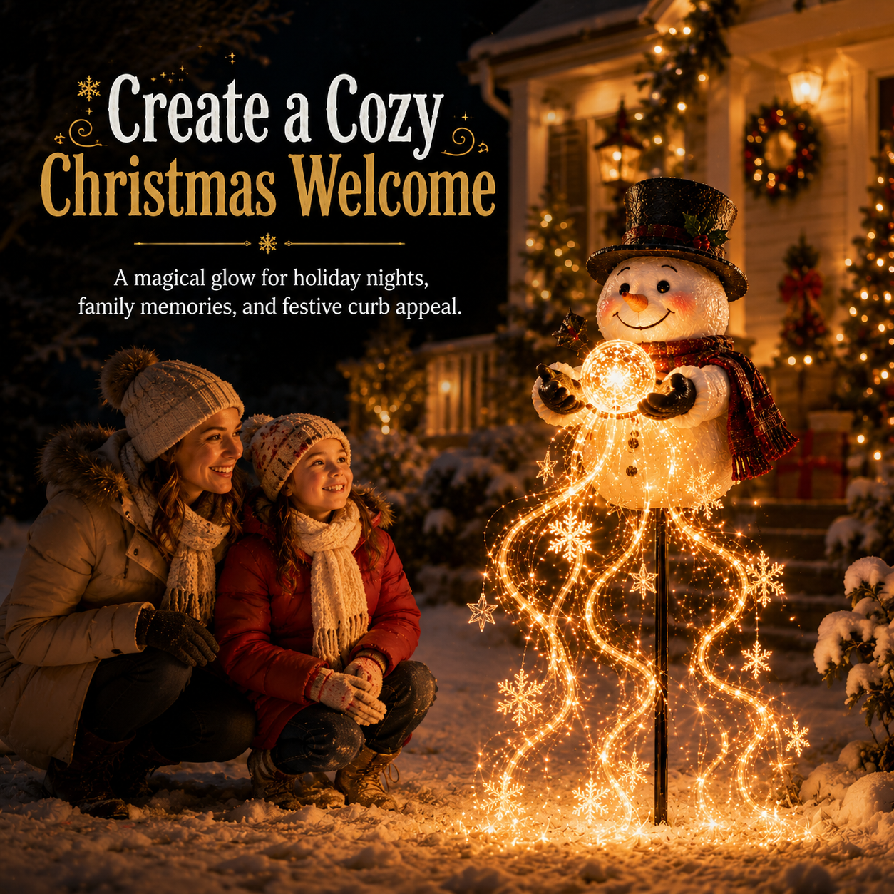 đ50% OFFđ Snowman Magic Fountainâ˘-Flowing Snowflake LED Christmas Garden Lightâď¸