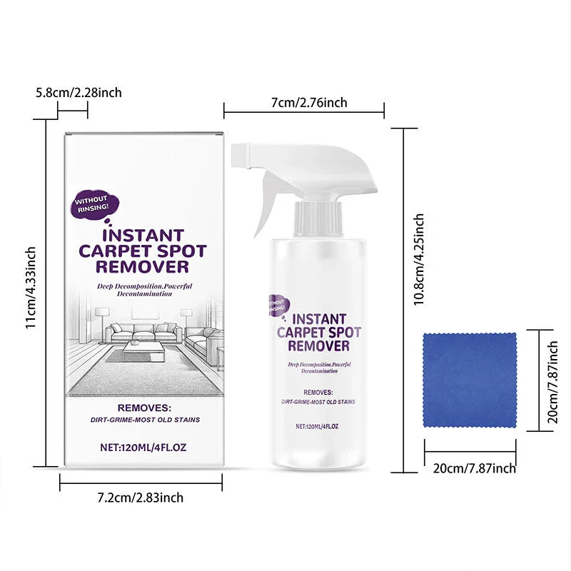 🥳2026 HOT SALE🥳💞50K+ SOLD!☕️🧼 Powerful Carpet Stain Remover – No harsh fumes, hypoallergenic. Fast‑drying formula. Spray, wait, wipe – done. Restores carpet like new. 🏡💚