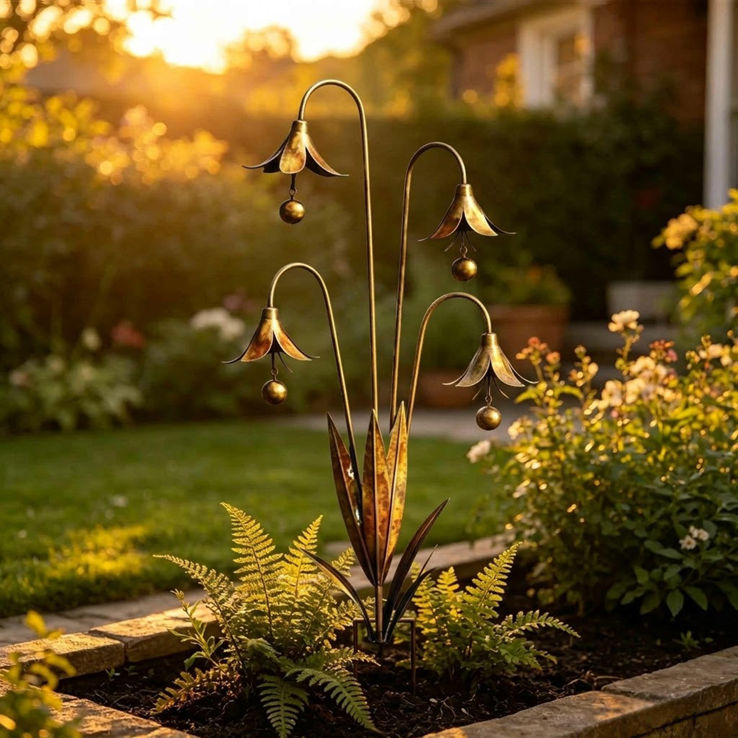 🔥Enchanting Blue Bellflower Garden Stakes with Gentle Chime – Decorative Outdoor Yard & Patio Ornament