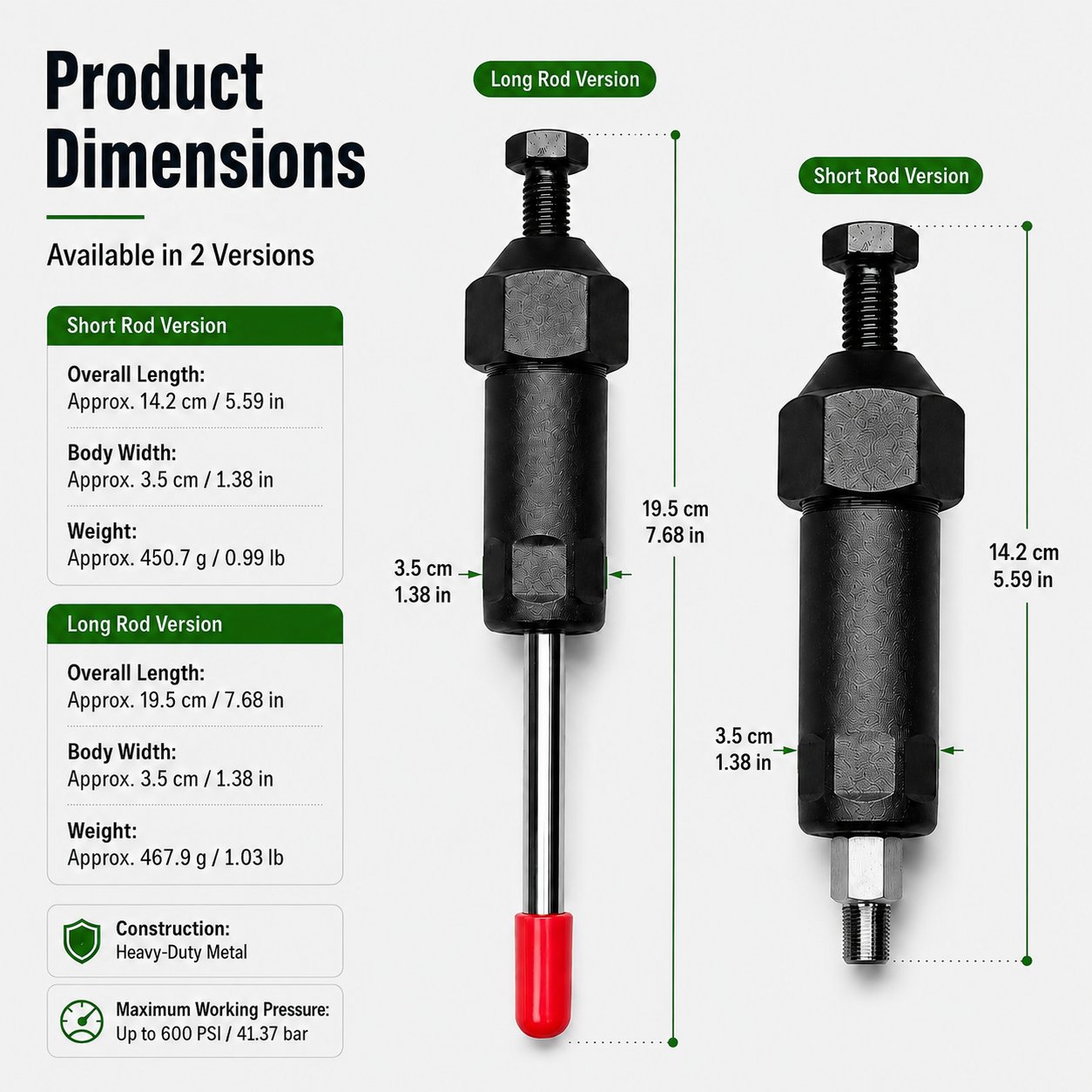 Grease Fitting Cleaner Dimensions