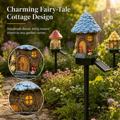 🍄Make Your Garden Into A Wonderland✨Solar Fairy-Tale Mushroom Cottage Garden Light