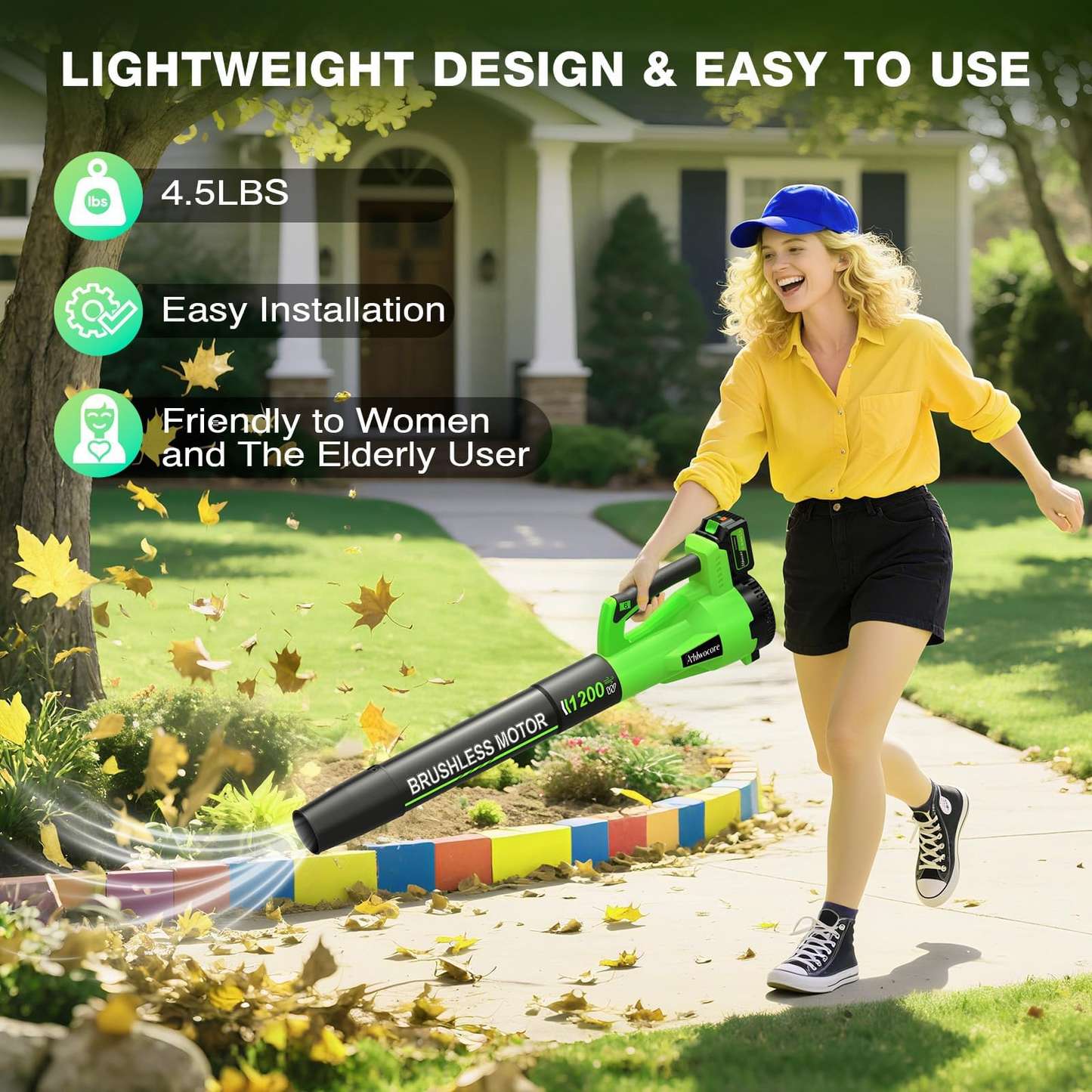 🍂❄️ One Blower, All Seasons! 1200W Cordless Power for Leaves, Heavy Snow & More ⚡