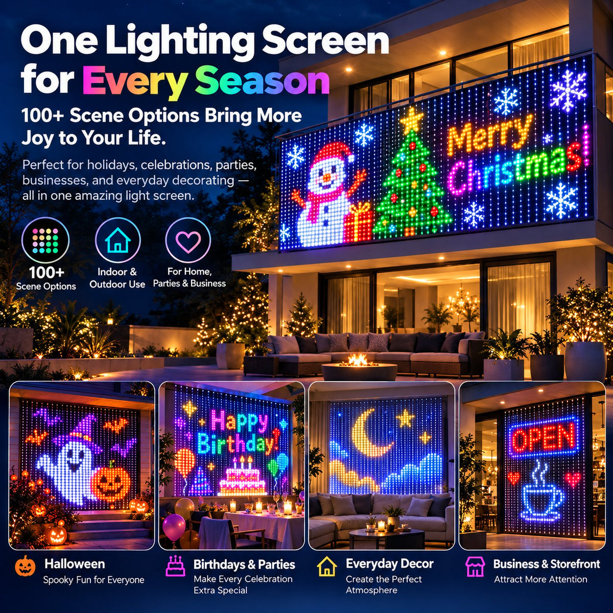 Ahlwocore animated LED mesh curtain product image 4