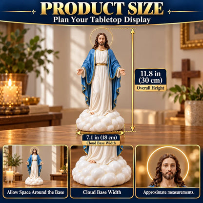 ✝️ Ahlwocore Illuminated Jesus Cloud Mist Humidifier – Warm Halo Light & Faith-Inspired Home Décor
