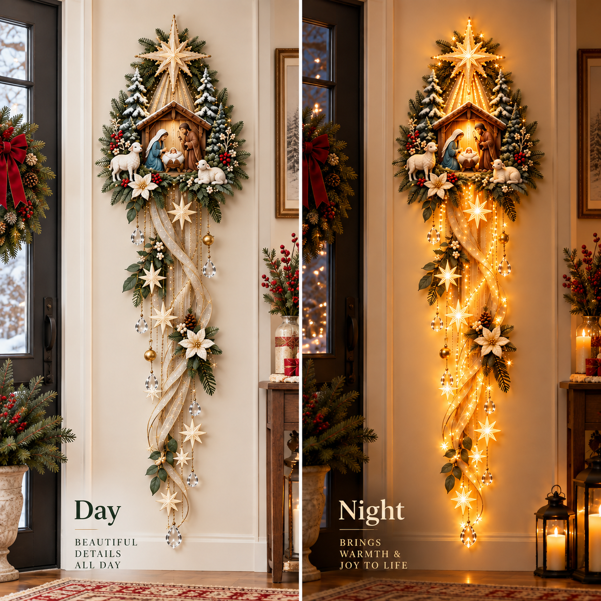 ✝️Nativity Star Cascade Wall Hanging – Faith-Centered Christmas Statement Piece