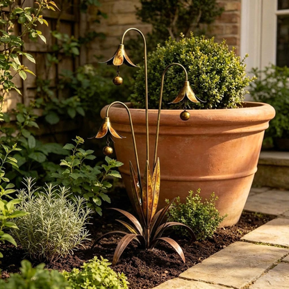 Copper Calla Lily Garden Chime Set – Peaceful Outdoor Decor for Flower Lovers 🌿🔔