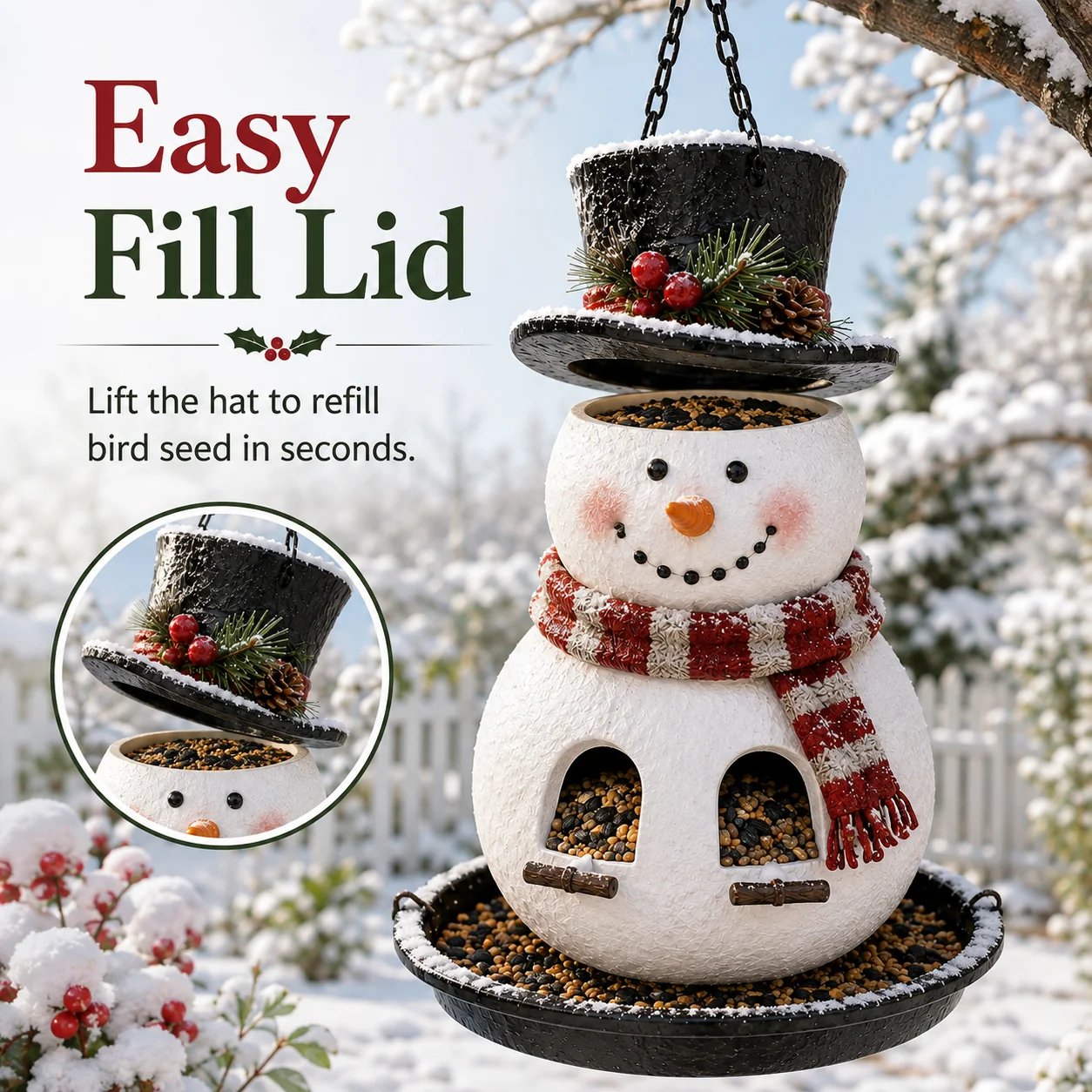 🐦Christmas Themed Bird Feeder Set | Decorative Hanging Backyard Feeders