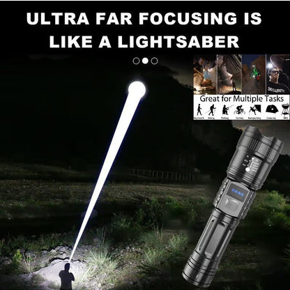 🔥Last Day 53% OFF⚡️High-power flashlight-Zoomable Beam & Emergency Power Bank