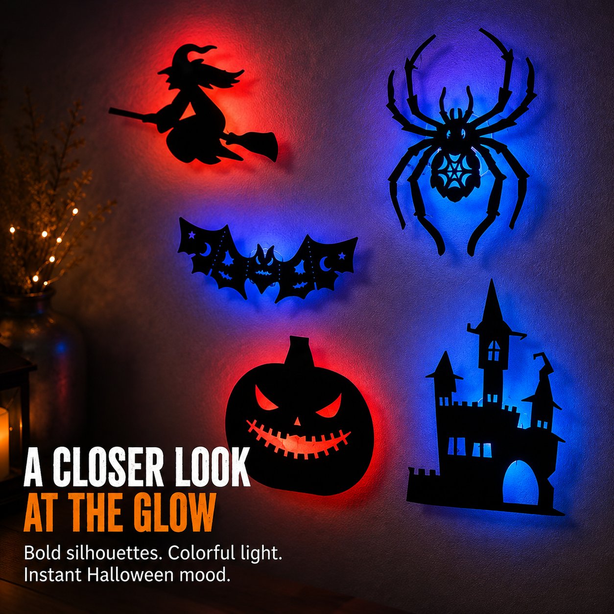 🎃 3D Light-Up Halloween Wall Decals — Turn Any Wall Into a Spooky Glow Show! 👻✨