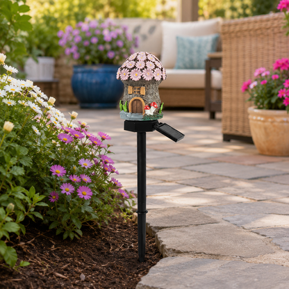 🍄Make Your Garden Into A Wonderland✨Solar Fairy-Tale Mushroom Cottage Garden Light