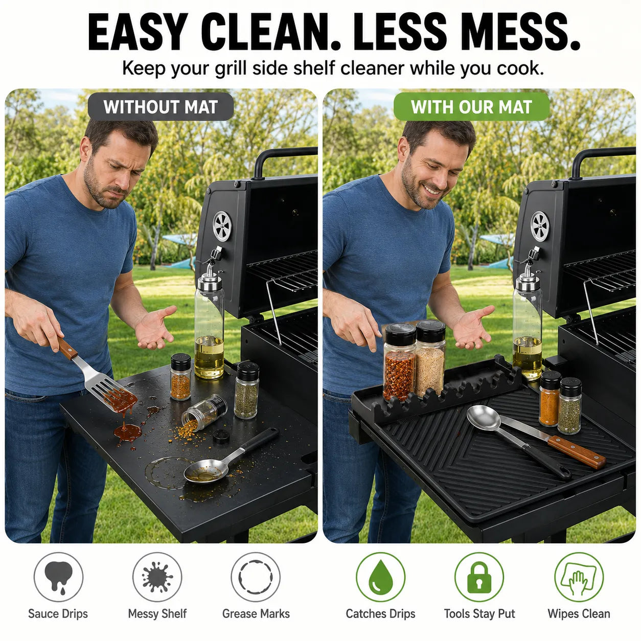 16.5x11' Silicone Mat – Heat Resistant, Dishwasher Safe, Non-Slip for Grill & Counter