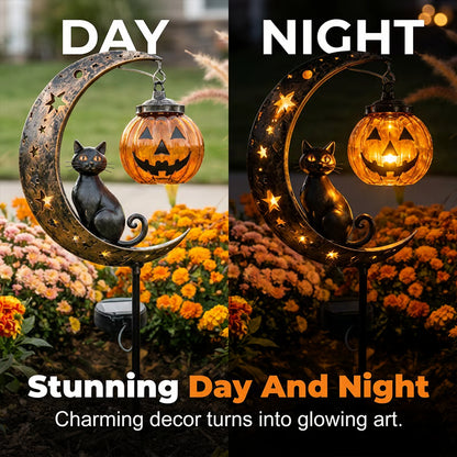 💝Deserve All The Prize🐈⬛ Solar Black Cat Garden Stake Light 🎃 Create a Magical Halloween Night