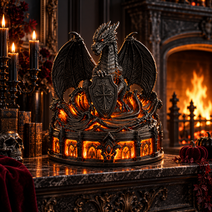 🐉 Gothic Dragon Guardian – Glowing Medieval Fantasy Decor