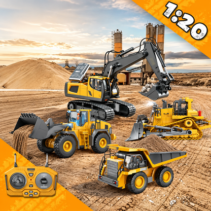 🔥 50% OFF 🎁4-Vehicle RC Construction Set🚜 Built For Little Builders(Free Shipping✈️)
