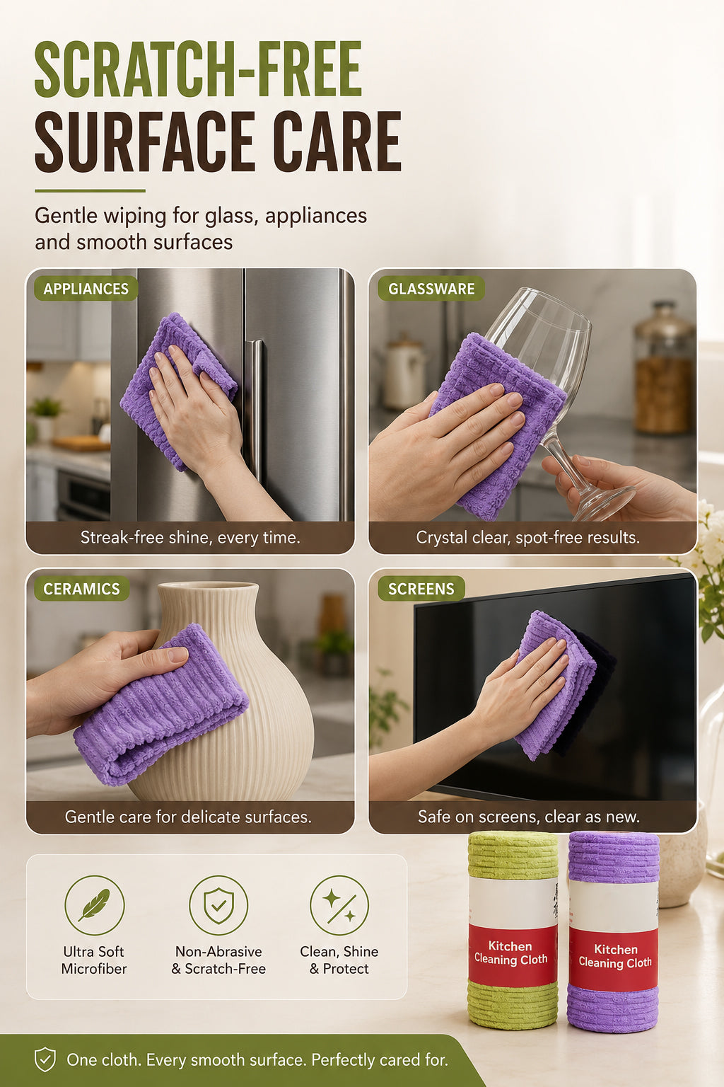 🧼 Reusable Cleaning Cloth Roll ✨ Tear Off, Wash & Reuse