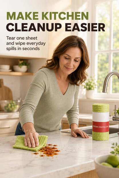 🧼 Reusable Cleaning Cloth Roll ✨ Tear Off, Wash & Reuse