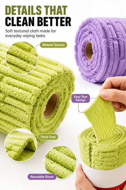 🧼 Reusable Cleaning Cloth Roll ✨ Tear Off, Wash & Reuse