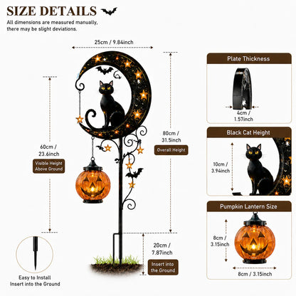 💝Deserve All The Prize🐈⬛ Solar Black Cat Garden Stake Light 🎃 Create a Magical Halloween Night