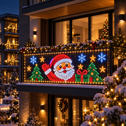 🎅💡GlowCanvas Smart Christmas Curtain Lights – App-Controlled DIY Animated LED Display