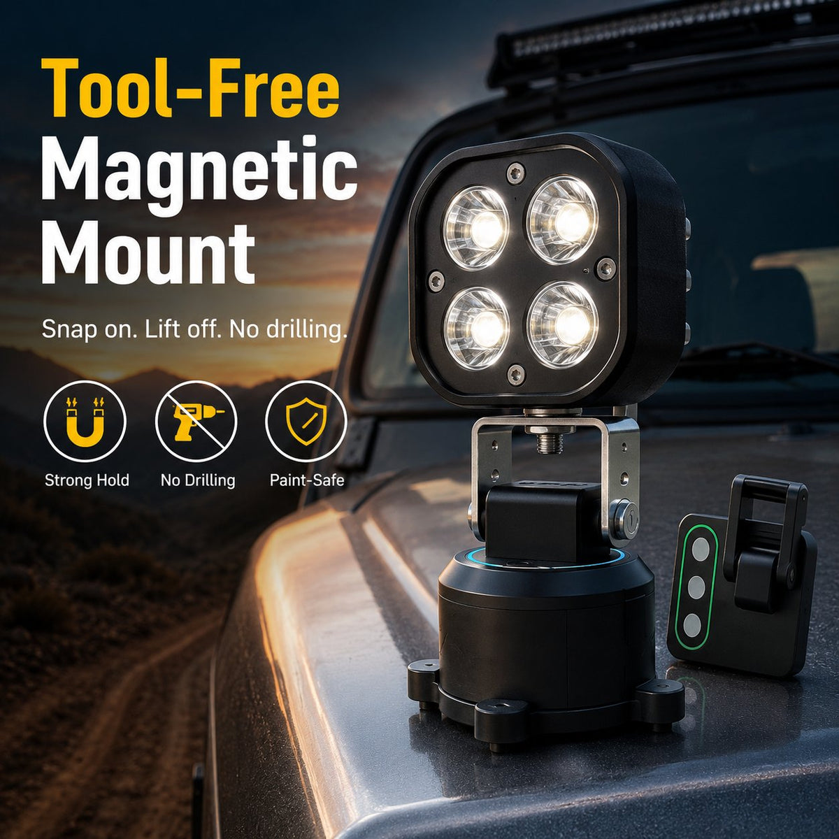 🔦 360° Magnetic LED Pod Light – Car, Camping & Emergency