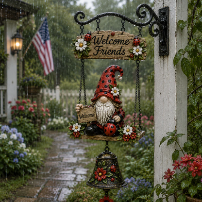 ⏰Limited Time 50% OFF🐞 Rustic Gnome Bell – Charming Garden Yard Decor