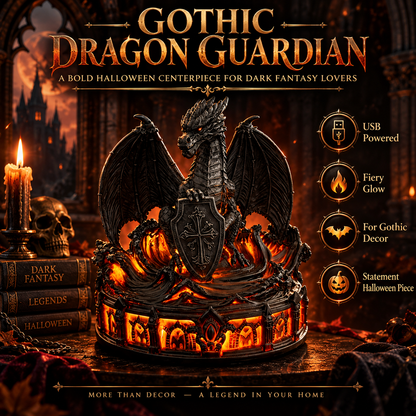 🐉 Gothic Dragon Guardian – Glowing Medieval Fantasy Decor