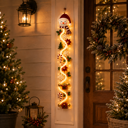 🎅Santa Claus Christmas Hanging Light | 🍭Spiral Candy Cane LED Doorway Decoration