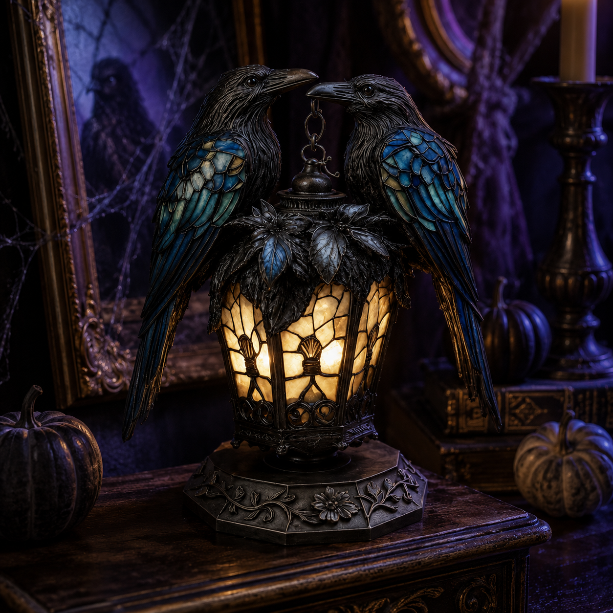 💟Mysterious Glow - Gothic Raven & Cardinal Night Lamp🐦‍⬛🔥