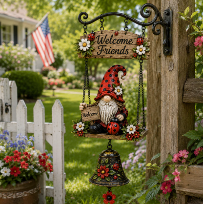 ⏰Limited Time 50% OFF🐞 Rustic Gnome Bell – Charming Garden Yard Decor