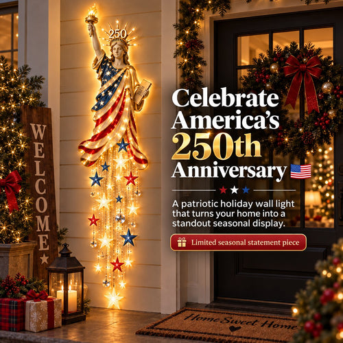 🗽 Liberty 250 Starfall Wall Glow – Patriotic Anniversary Lighted Keepsake