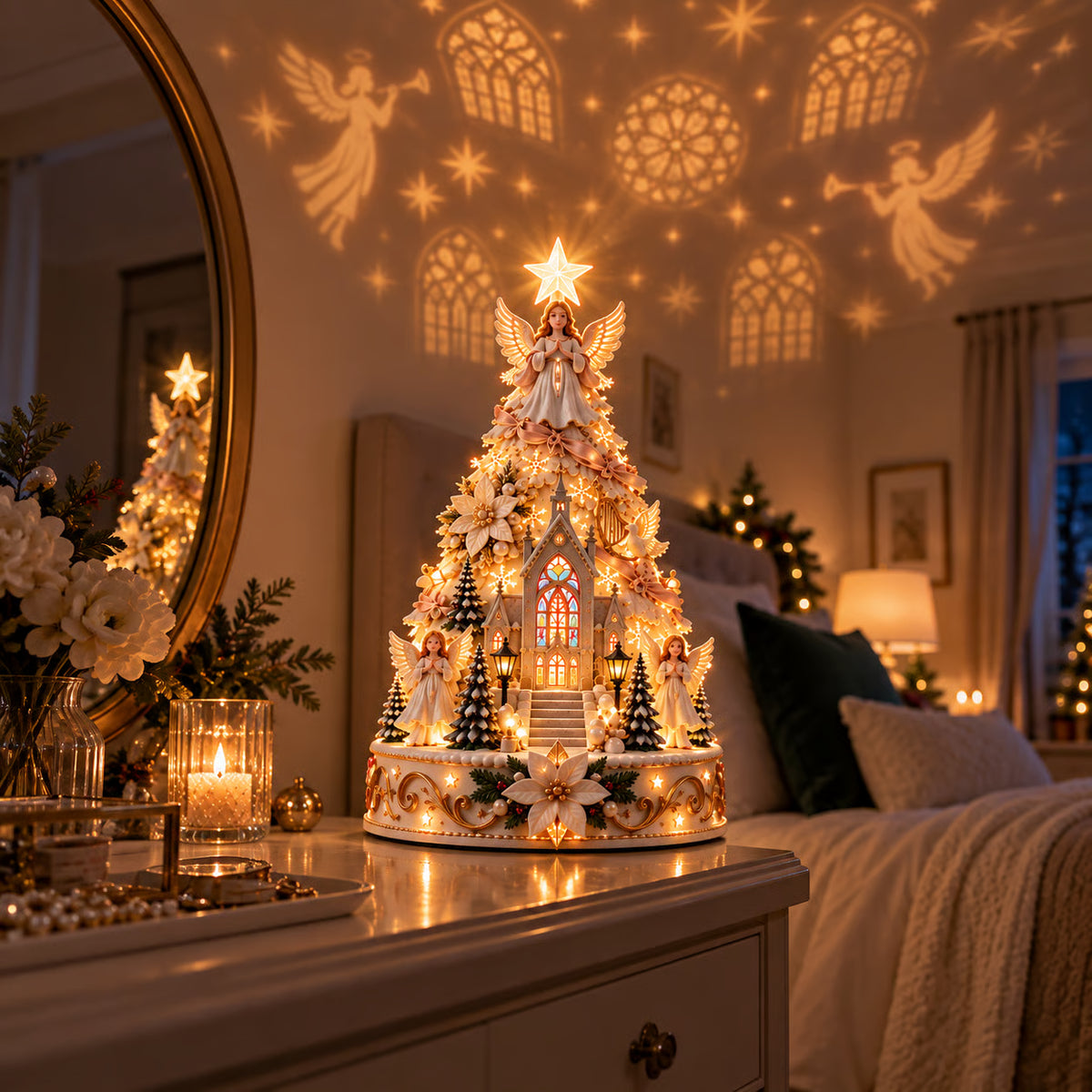🎄Christmas Village Projection Centerpiece – 4 Themed Villages