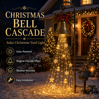 🔔Perfect Christmas Moment🎄 Christmas Bell Cascade Solar Yard Light✨