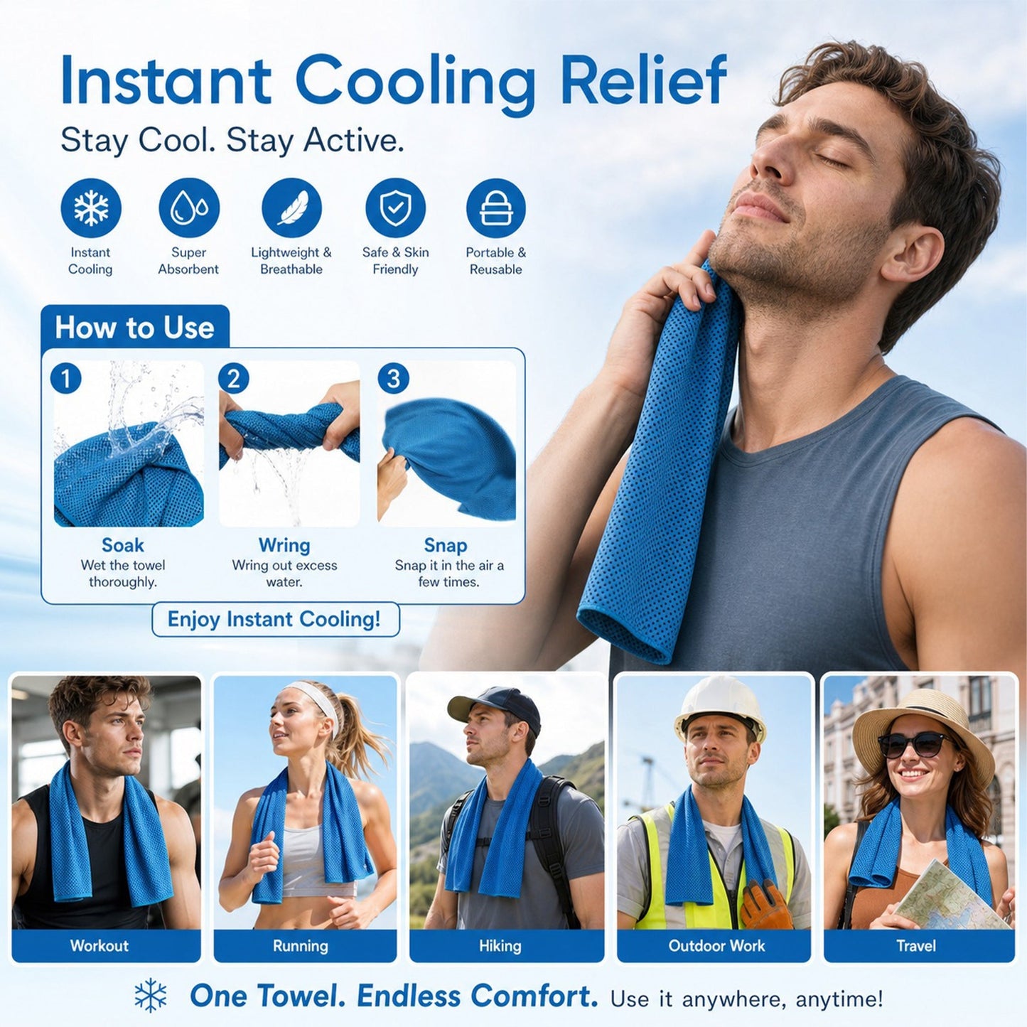🩵Last Day Buy 1 Get 1 Free🩵🌞 Summer Essential-❄Absorbent Quick-Drying Gym Cooling Towels