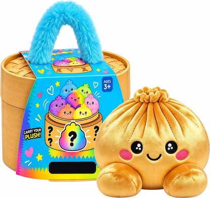🤗💙 Squishy Dumpling Plush with Steamer Basket – Slow-Rise Cute Collectible🥟🎁