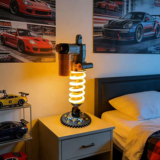 🎁Father's Day Limited Sale🔥Inspired Suspension Shock Absorber Lamp - Adjustable LED Light for Gamers & Car Enthusiasts
