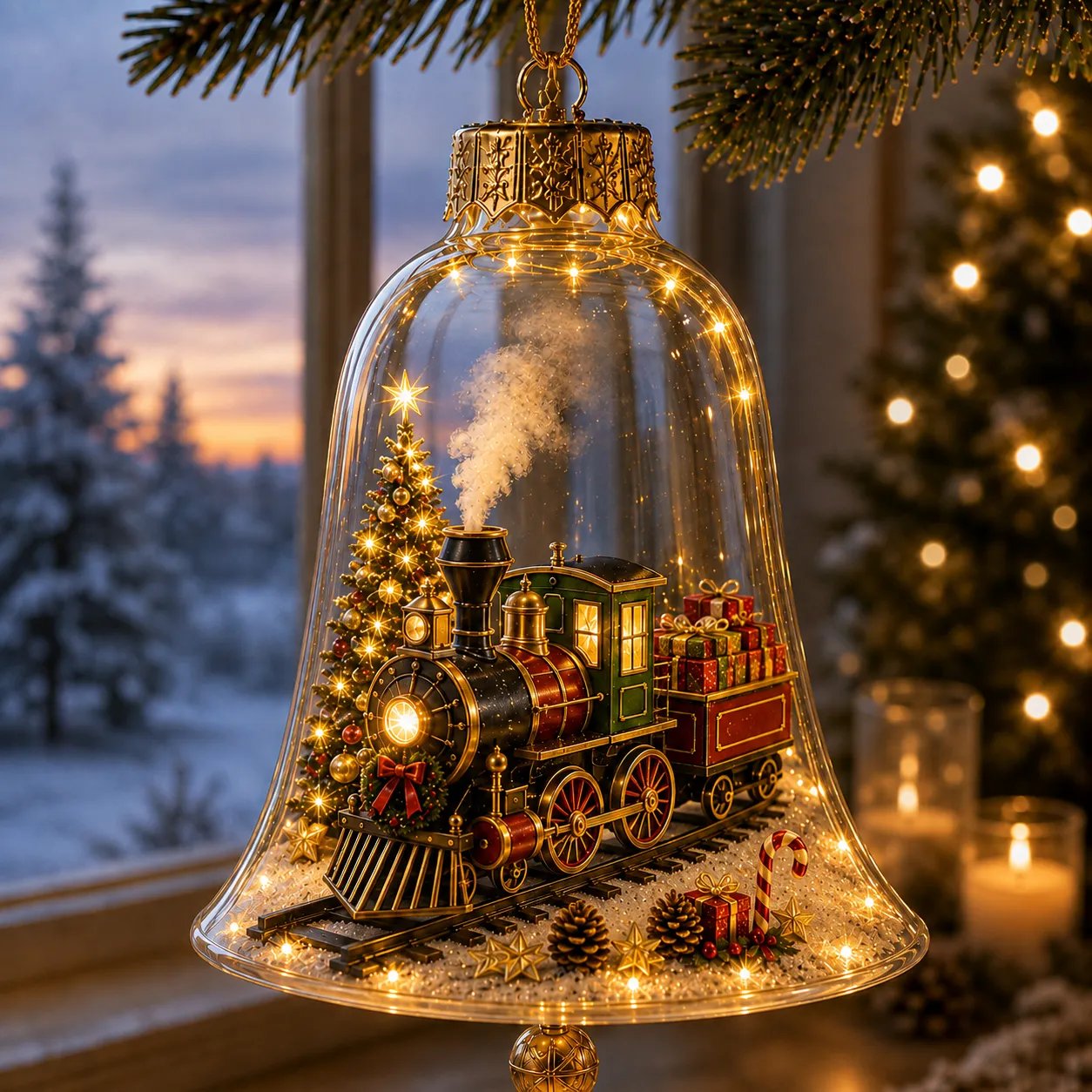 ✨🎄 Illuminated Christmas Story Ornament – Light‑Up Mini Holiday Scene
