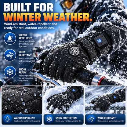 🔥🧤 Rechargeable Heated Gloves – 3 Heat Levels, Touchscreen Winter Gloves